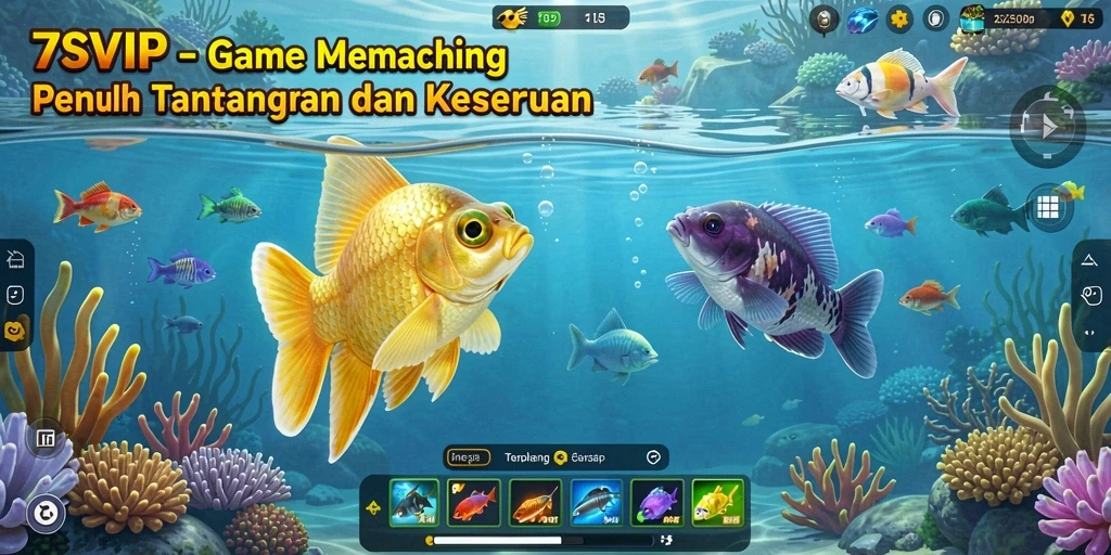 Screenshot utama 7SVIP menampilkan pemain yang sukses menangkap ikan besar.