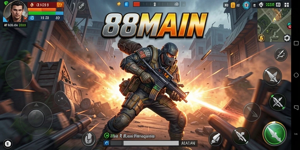 Menampilkan gameplay aksi yang intens dalam 88MAIN.