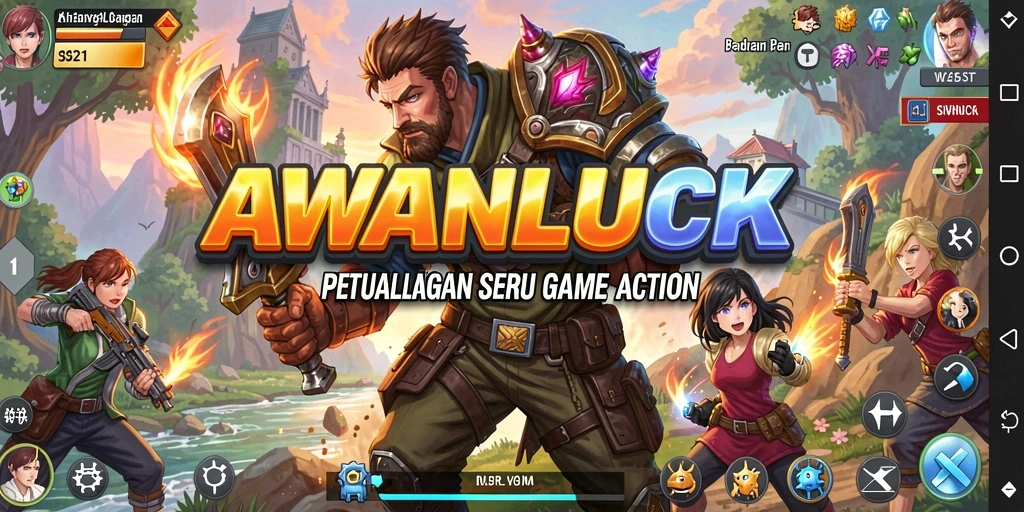 Tampilan action seru dalam AWANLUCK yang penuh tantangan.