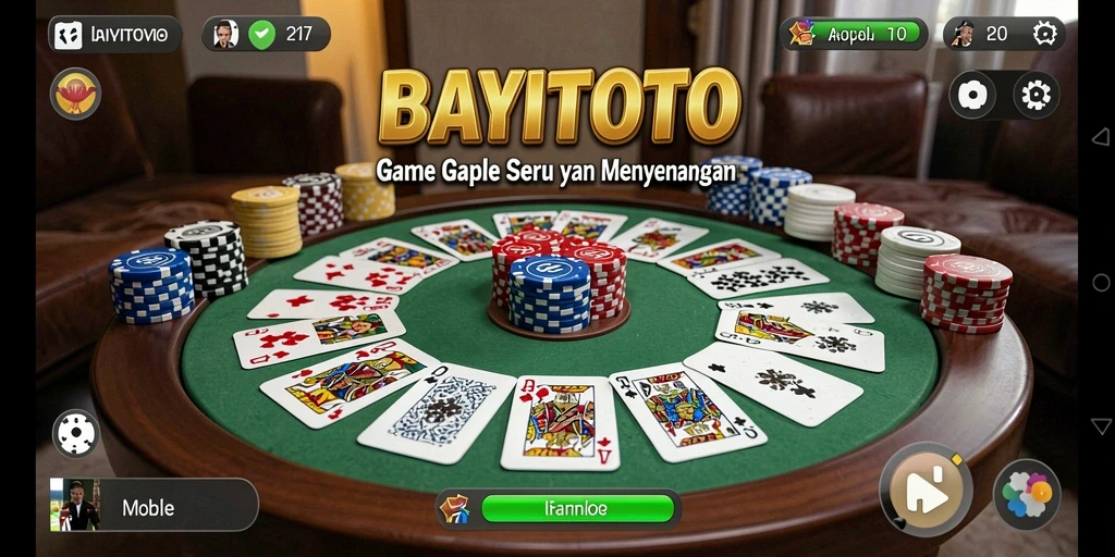 Tampilan gameplay seru dari BAYITOTO dengan kartu Gaple.