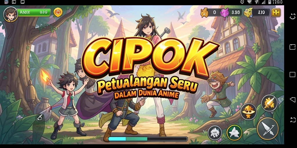 Tampilan gameplay CIPOK menampilkan aksi seru dengan karakter anime.