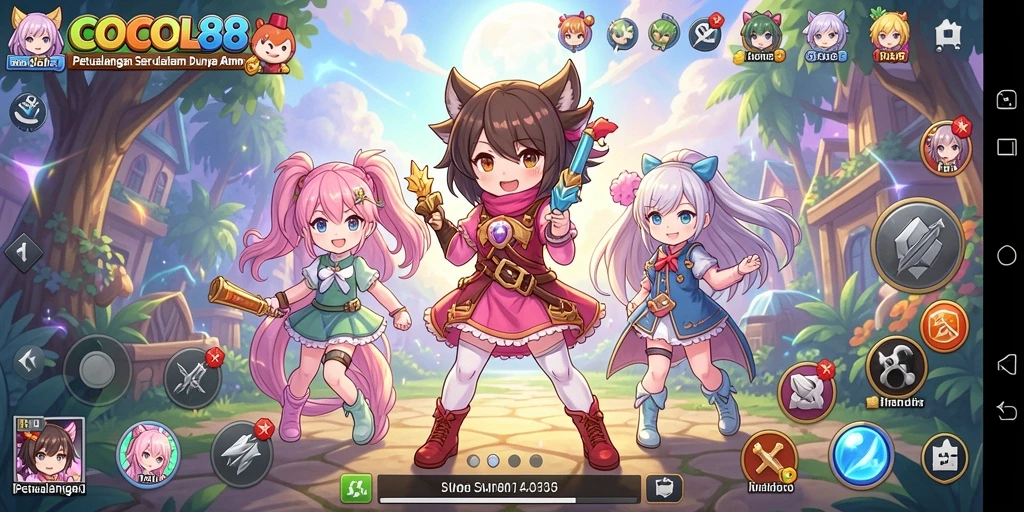 Tangkapan layar menunjukkan pertarungan seru di dunia anime.