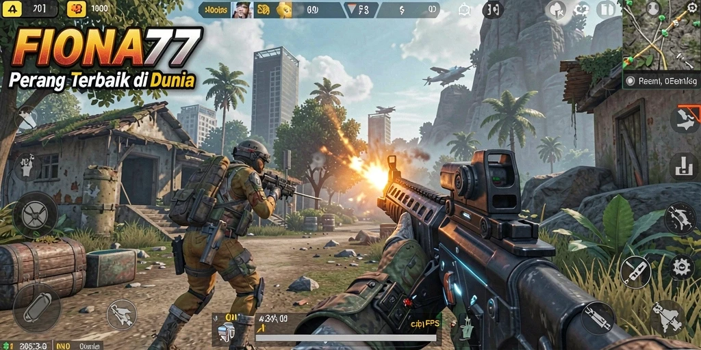 Tangkapan layar FIONA77 menampilkan aksi mendebarkan dalam pertempuran FPS.
