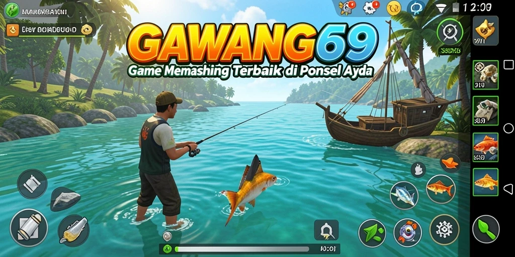 Screenshot gameplay GAWANG69 menampilkan pengalaman memancing yang seru.