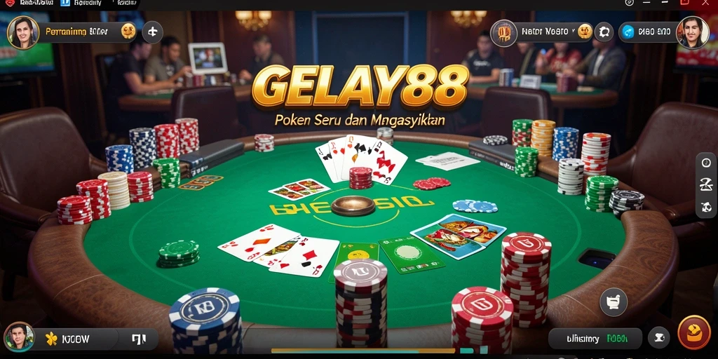 Tampilan gameplay mendebarkan dari GELAY88 saat bermain poker.