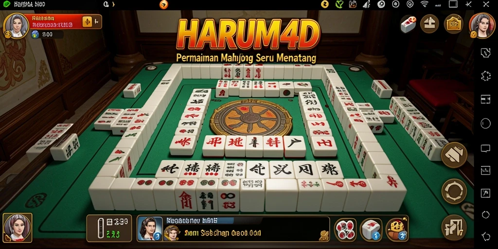 Tampilan gameplay seru dalam permainan Mahjong HARUM4D.