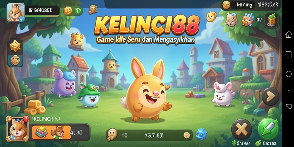 Screenshot KELINCI88 menunjukkan kebun kelinci yang penuh warna dan aktif.