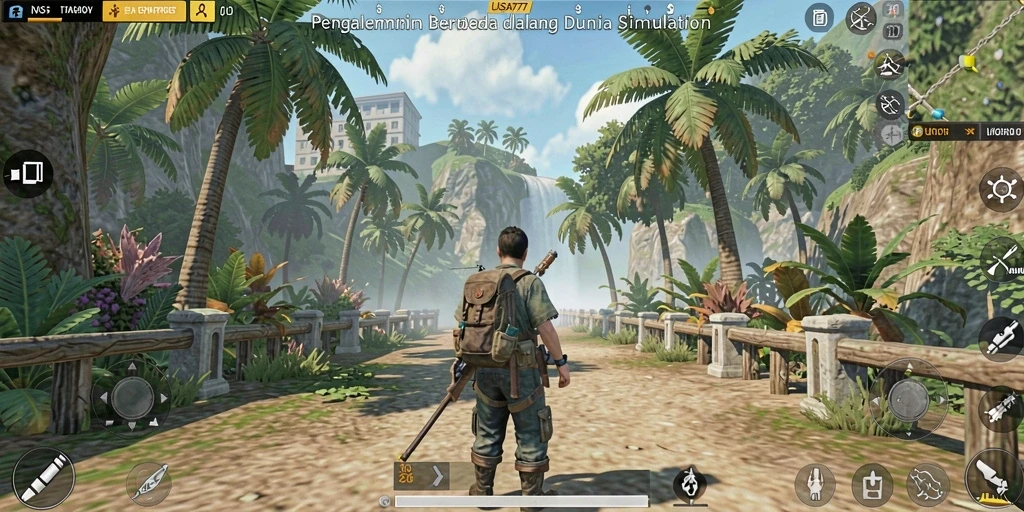 Tangkapan layar dari gameplay menarik LUSA777 yang menampilkan interaksi karakter.
