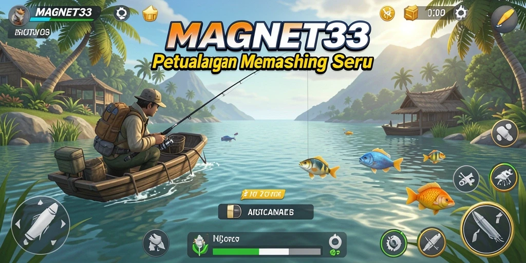 Tampilan gameplay <strong>MAGNET33</strong> yang menampilkan momen seru saat memancing.