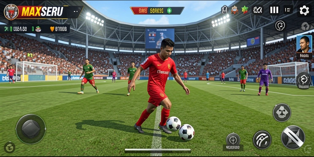 Gameplay realistis dan menyenangkan di MAXSERU dengan fitur sepak bola terbaik.