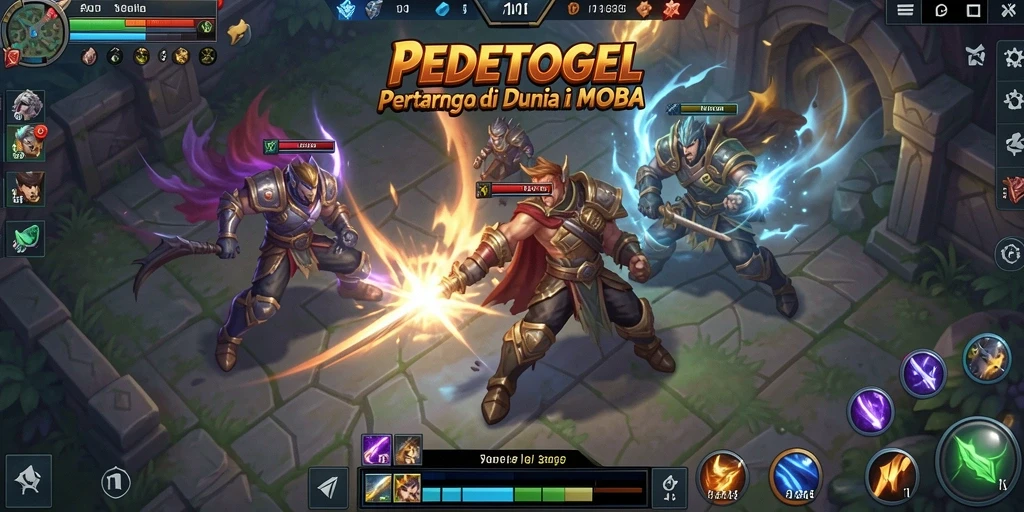 Screenshot gameplay seru PEDETOGEL yang menampilkan aksi pertarungan.