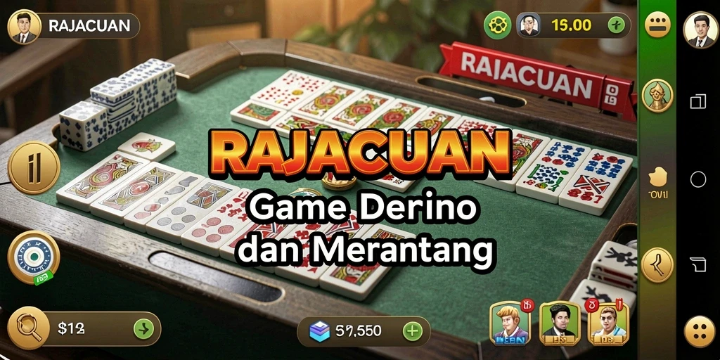 Tampilan gameplay seru di RAJACUAN dengan pemain bersaing.