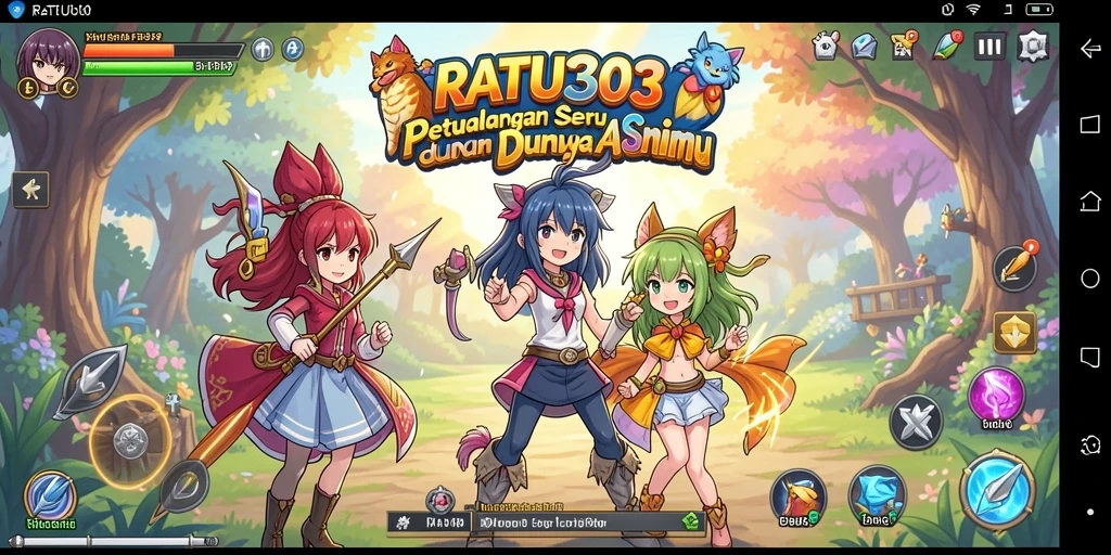 Tampilan gameplay RATU303 yang penuh warna dan dinamis.