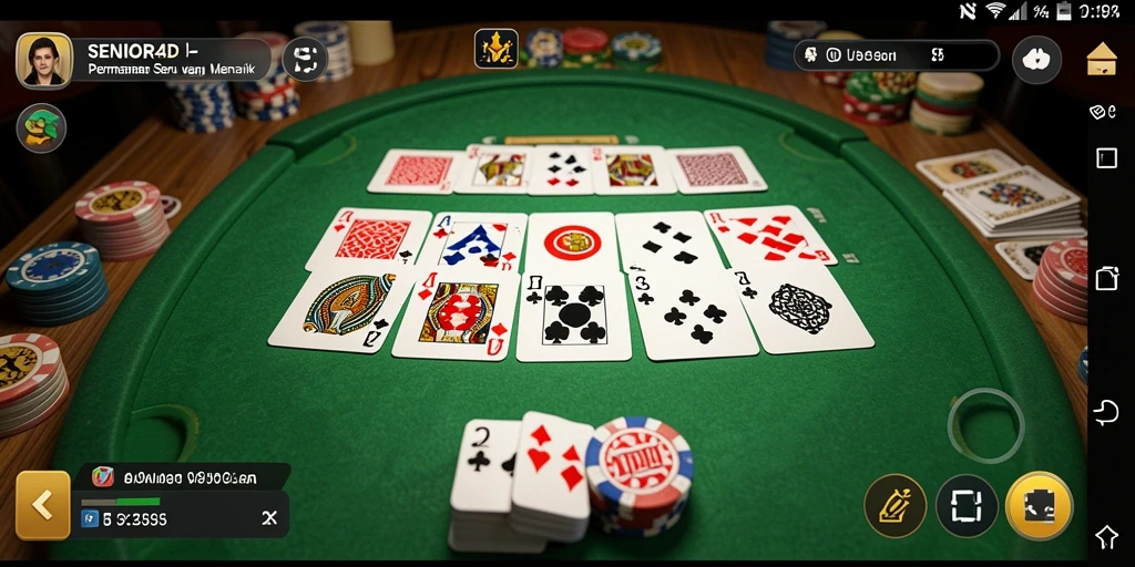 Tampilan gameplay <strong>SENIOR4D</strong> yang menarik dalam suasana permainan Gaple.