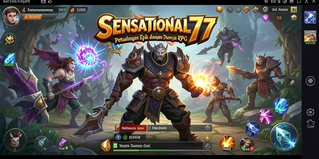 Tampilan gameplay SENSATIONAL77 dengan aksi seru di dunia RPG.