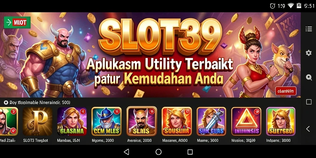 Tampilan utama SLOT39 dengan fitur pengingat dan kalkulator yang user-friendly.