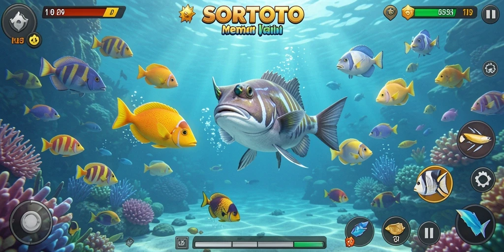 Tampilan menarik dari gameplay Tembak Ikan di SORTOTO.