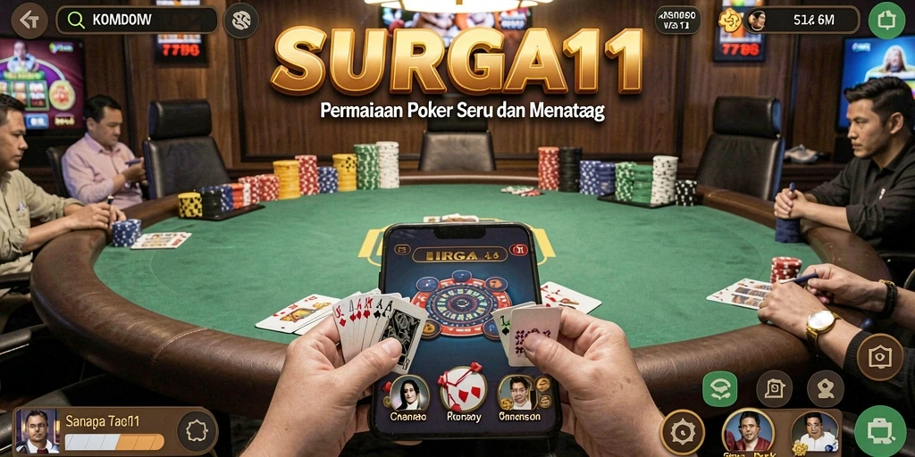 Tampilan menarik dari gameplay poker di SURGA11 yang penuh tantangan.